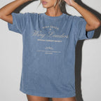 High Lords & Wing Leaders Tee in Blue Jean – vintage-style Comfort Colors romantasy graphic tee for fantasy readers