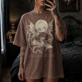 Espresso Comfort Colors 1717 relaxed fit tee with dragons and moon emotionally attached to fictional dragons romantasy graphic — front