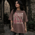 Espresso Comfort Colors 1717 relaxed fit tee with Spicy Book Society word search dark romance graphic — front