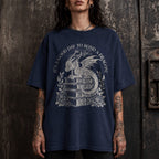 It's a Good Day to Bond a Dragon Tee in Navy – vintage-style Comfort Colors graphic tee for fantasy and romantasy readers